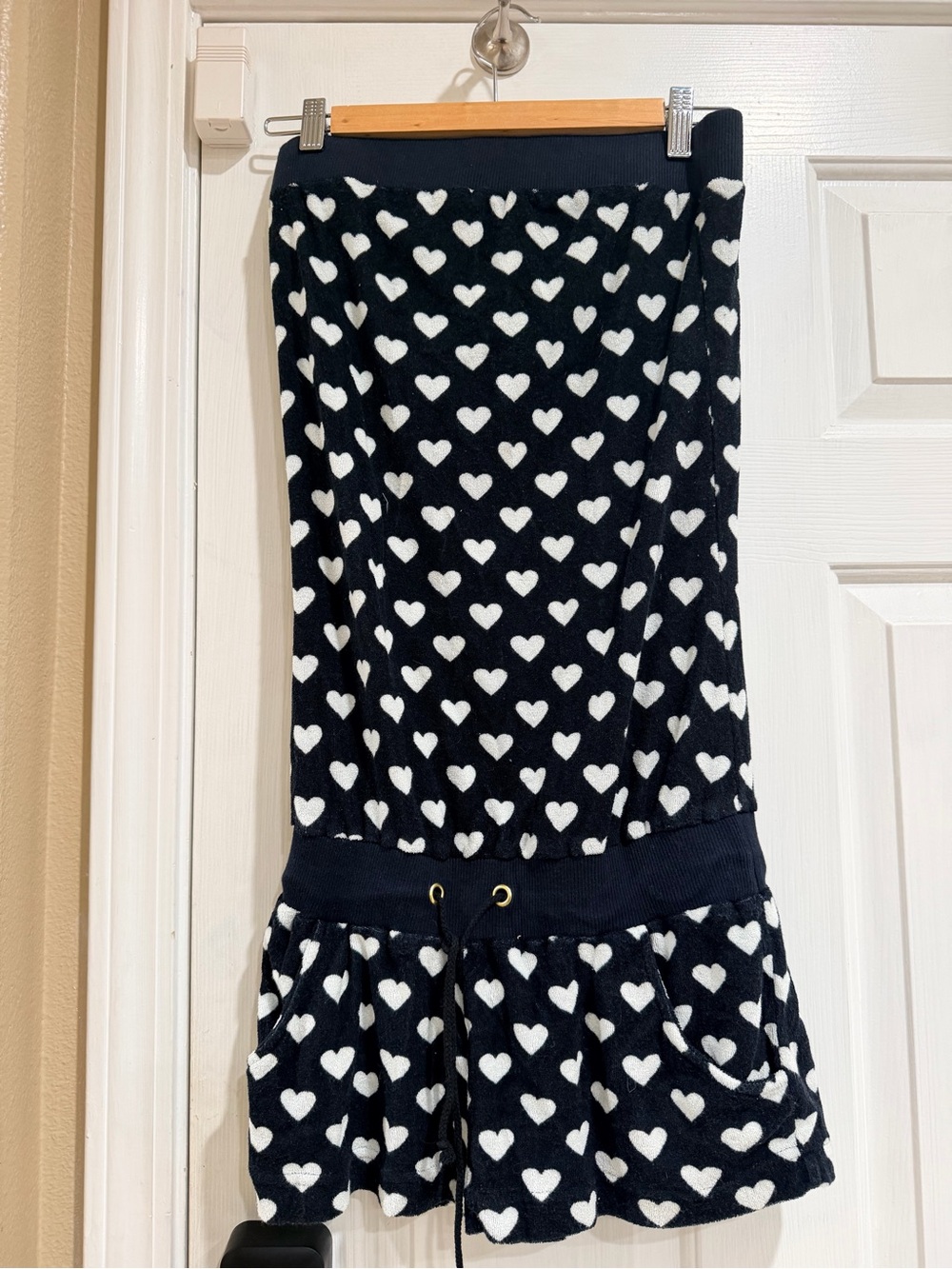 Aimerfeel Black & White Heart Print Strapless Romper